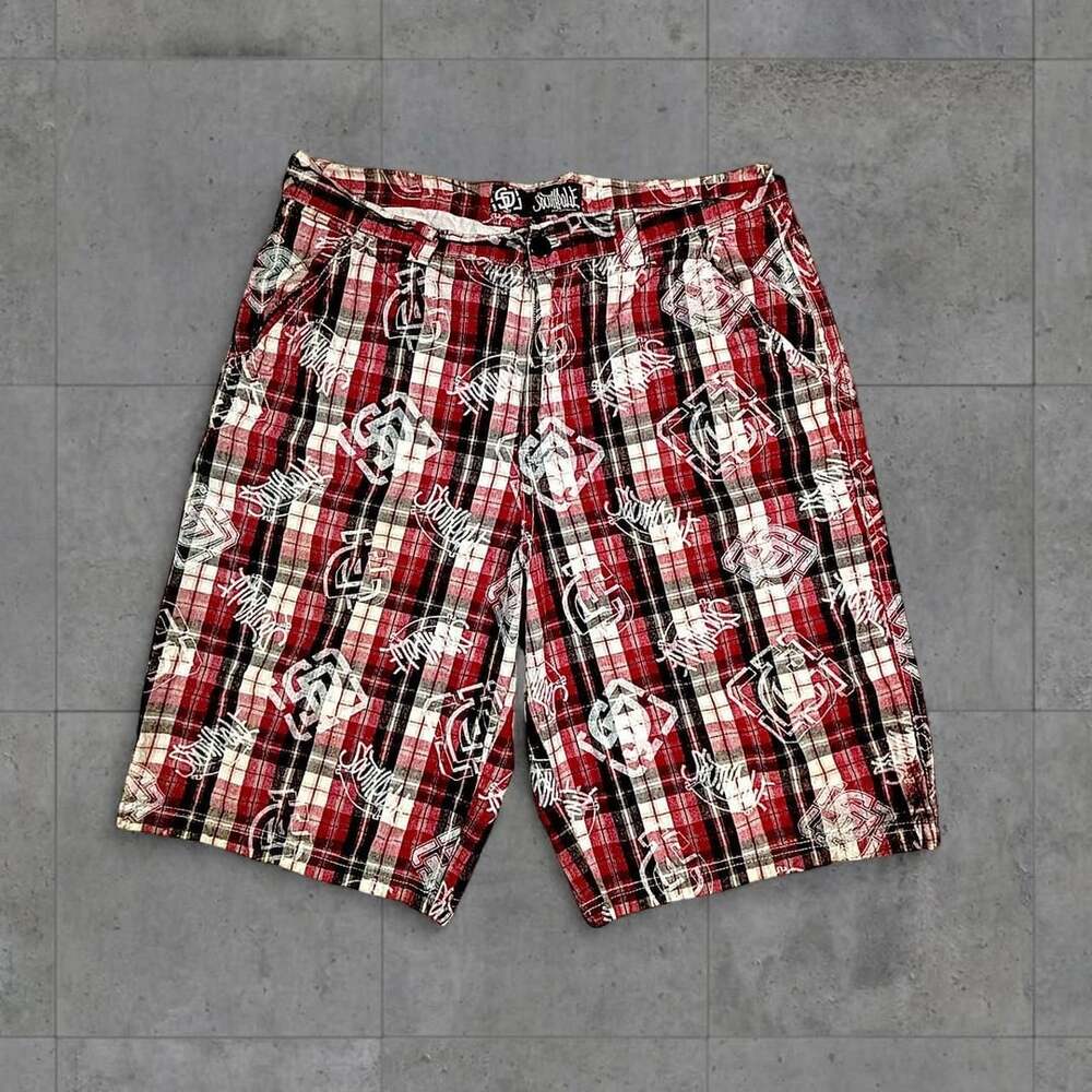 Rare Grail Y2K Southpole XL Baggy AOP (All Over Print) Red Plaid Shorts One of a